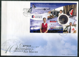 MACAO Block 128, Bl.128 FDC - Air Macau, Flugzeug, Plane, Avion - MACAU - FDC