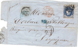 ESPAGNE  DEVANT DE VIEILLE LETTRE DE 1864 - Cartas & Documentos