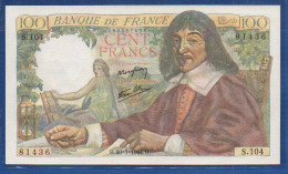 FRANCE - P.101a – 100 Francs ''Descartes'' 20.07.1944, UNC, S/n S.104 81436 - 100 F 1942-1944 ''Descartes''