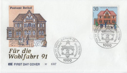 Germany Deutschland 1991 FDC Für Die Wohlfahrtspflege Wohlfahrt Wohlfahrtsmarken, Postamt In Bethel, Canceled In Berlin - 1991-2000