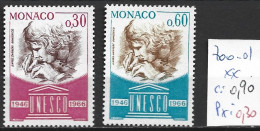 MONACO 700-701 ** Côte 0.90 € - UNESCO