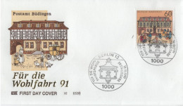 Germany Deutschland 1991 FDC Für Die Wohlfahrtspflege Wohlfahrt Wohlfahrtsmarken, Poststation Budingen, Berlin - 1991-2000