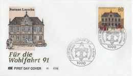 Germany Deutschland 1991 FDC Für Die Wohlfahrtspflege Wohlfahrt Wohlfahrtsmarken, Postamt Lauscha, Berlin - 1991-2000