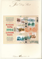 FDS - La Grande Guerre / De Groote Oorlog  1914        First Day Sheet - 1999-2010