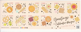 2021 Japan Greetings Celebration Food Biscuits Pretzels GOLD FOIL  Miniature Sheet Of 10 MNH @ BELOW FACE VALUE - Ungebraucht