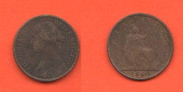 Inghilterra 1 Farthing 1860 Great Britain Angleterre Bronze Coin ∇ 5 - B. 1 Farthing