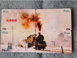 CHINA - TRAIN-004 - PUZZLE SET OF 4 CARDS - Chine