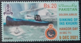 Pakistan 2021, Golden Jubilee - Sinking Of Ins Khukri Hangor Day, MNH Single Stamp - Pakistan