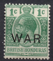 BRITISH HONDURAS/1918/MH/SC#MR4/KING GEORGE V  / ROYALTY / OVERPRINTED "WAR" / 1c GREEN - Honduras Britannico (...-1970)