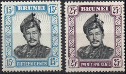 BRUNEI/1964-70/MNH/SC#109-10/ SULTAN OMAR ALI SAIFUDDIN / PARTIAL SET - Brunei (...-1984)