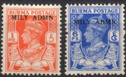 BURMA/1945/MNH/SC#35, 37/ KING GEORGE VI/ KGVI / PARTIAL SET/ OVERPRINTED MILITAR ADMINISTRATION - Burma (...-1947)