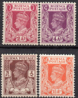 BURMA/1946/MNH/SC#51, 55-6, 60/ KING GEORGE VI/ KGVI /PARTIAL SET / 1 1/2a MH - Burma (...-1947)