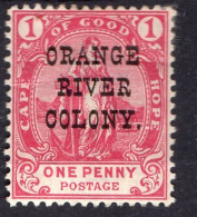 ORANGE RIVER COLONY/1902/MH/SC#56/HOPE SEATED / OVERPRINTED / 1 P CARMINE ROSE - Oranje Vrijstaat (1868-1909)