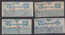 Colombia 1890 Cubiertas Label 60c + 70c + 80c + 1 Peso Used - Colombia
