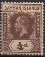 CAYMAN ISLAND/1912-20/USED/SC#32/KING GEORGE V / KGV / 1/4p BROWN - Kaimaninseln