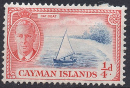 CAYMAN ISLAND/1950/MH/SC#122/KING GEORGE VI / KGVI / CATBOAT/ 1/4p ROSE RED & BLUE - Kaaiman Eilanden