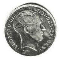 BELGIQUE / LEOPOLD III ROI DES BELGES / 5 FRANCS  / 1941 / ZINC / 5.89 G / 25 Mm - 50 Cent