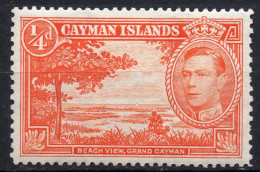 CAYMAN ISLAND/1938-42/MH/SC#100/KING GEORGE VI / KGVI / 1/4p ORANGE - Kaimaninseln