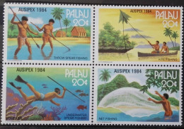 Palau 1984, International Stamps Exhibition AUSIPEX'84 - Fish Hunting, MNH S/S - Palau