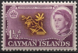 CAYMAN ISLAND/1962/MNH/SC#155/QUEEN ELIZABETH II  /QEII / 1 1/2p ORCHID / FLOWERS - Kaaiman Eilanden