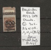 TIMBRE D ALLEMAGNE DEUTSCHES REICH 1923 Nr 305 OBLITERE OPD  A B W OR 1,11,1 COTE 200.00 € - 1922-1923 Emissions Locales