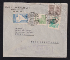 Colombia 1946 Airmail Cover BARRANGUILLA X PRAHA Czechia - Colombia