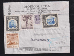 Colombia 1954 Registered Airmail Cover BOGOTA To MARL Germany - Colombia