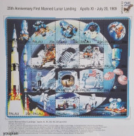 Palau 1994, 25th Anniversary First Manned Lunar Landing, MNH Sheetlet - Palau