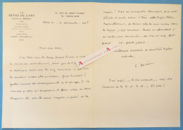 ● L.A.S 1925 Emile DACIER La Revue De L'art - Bibliothécaire Et Historien De L'art Né à Orléans - Lettre Autographe - Schrijvers