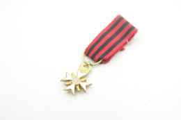 Militaria - MEDAL : BBurgerlijke Decoratie 1914-1918 Kruis 1ste Klasse - Gold Plated - Miniature - Belgium - Other & Unclassified