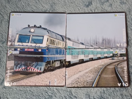 CHINA - TRAIN-043 - PUZZLE SET OF 4 CARDS - Chine