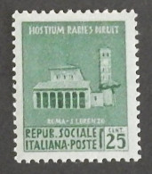 ITALIE REPUBLIQUE SOCIALE  YT 28  NEUF**MNH ANNÉE 1944 - Nuovi