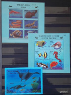 Palau 2000, Marine Life Of The South Pacific - Deep See Fish, Three MNH S/S - Palau