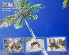 Palau 2017, Different Kinds Of Crabs, MNH S/S - Palau