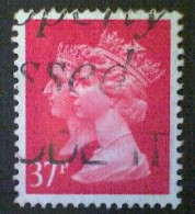 Great Britain, Scott #MH198, Used(o), 1990 Machin, Queens, 37p, Scarlet - Machins