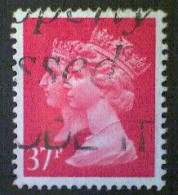 Great Britain, Scott #MH198, Used(o), 1990 Machin, Queens, 37p, Scarlet - Série 'Machin'