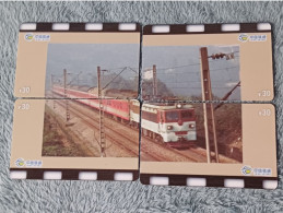 CHINA - TRAIN-053 - PUZZLE SET OF 4 CARDS - Chine