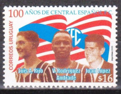 2005 URUGUAY MNH -Yv 2249 Central Football Club 100 Years Soccer Futbol -Juan Lopez And Victor Rodriguez World Champions - Uruguay