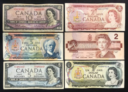 CANADA 1954-1986 Da 1 A 10 Dollars 11 Banconote Lotto.317 - Canada