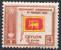 CEYLON/1949/MH/SC#300/ 1ST. ANNIV OF CEYLON INDEPENCE - Sri Lanka (Ceylan) (1948-...)