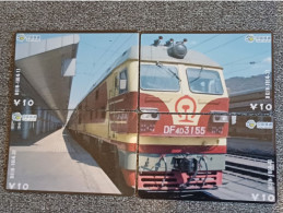 CHINA - TRAIN-063 - PUZZLE SET OF 4 CARDS - Chine