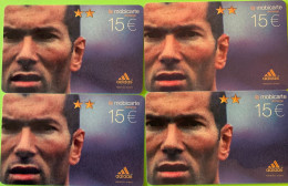 MBC 234 B   -  ADIDAS/ZIDANE -  15 E.  -  1 Lot De 4 Cartes - Kaarten Voor De Telefooncel (herlaadbaar)