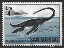 San Marino 1965. Scott #615 (MH) Dinosaur, Elamosaurus - Unused Stamps