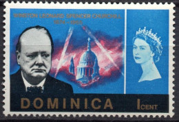 DOMINICA/1965/MNH/SC#189/ SIR WINSTON CHURCHILL MEMORIAL ISSUE/ 1c BRIGHT BLUE - Dominica (...-1978)