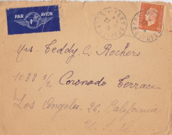 Lettre Par Avion Obl. Milly Le 27/12/45 Sur 20f Dulac N° 700 Pour Los Angeles (tarif Du 8/8/45) - 1944-45 Marianne Van Dulac