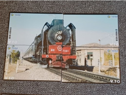 CHINA - TRAIN-073 - PUZZLE SET OF 4 CARDS - China