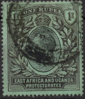 EAST AFRICA & UGANDA PROTECTORADES/1912-18/USED/SC#49/ KING GEORGE V / KGV / 1r BLACK & GREEN WMK 3 - Protettorati De Africa Orientale E Uganda