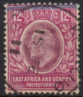 EAST AFRICA & UGANDA PROTECTORADES/1907-08/USED/SC#35/ KING EDWARD VII / KEVII / 12c RED VIO & DL VIO - Protettorati De Africa Orientale E Uganda