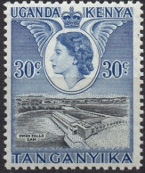 KENYA UGANDA & TANZANIA/1954/MNH/SC#108/ QUEEN ELIZABETH II/ QEII / OWEN FALLS DAM / 30c ULTRA & BLK - Kenya, Uganda & Tanzania