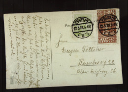 Polen: Postkarte Mit POLSKA 25 CR Und Zusatz-Mke MiF Aus PELPLIN Vom 22.3..1929 Nach Hamburg - Storia Postale